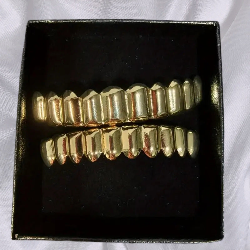 Hip-Hop Rapper 10-tooth 24K Gold Plated Grillz