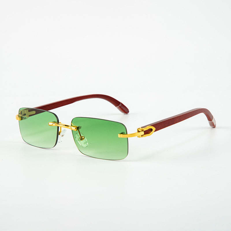 Fashion Frameless Wooden Temple Sunglasses