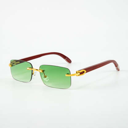 Fashion Frameless Wooden Temple Sunglasses