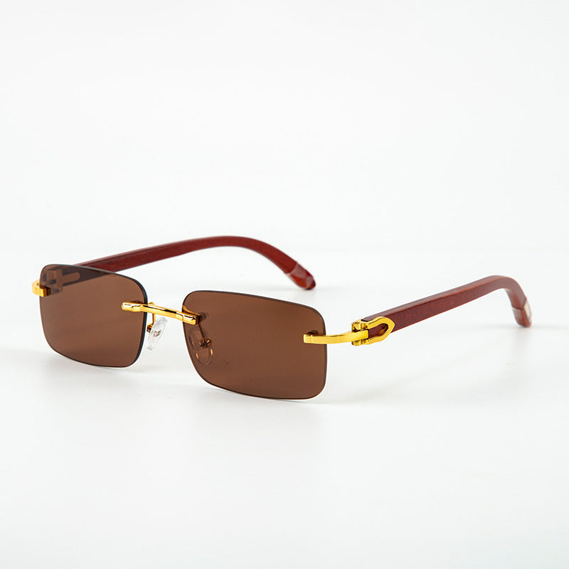 Fashion Frameless Wooden Temple Sunglasses