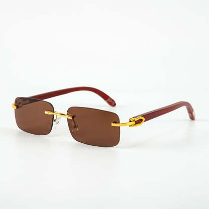 Fashion Frameless Wooden Temple Sunglasses
