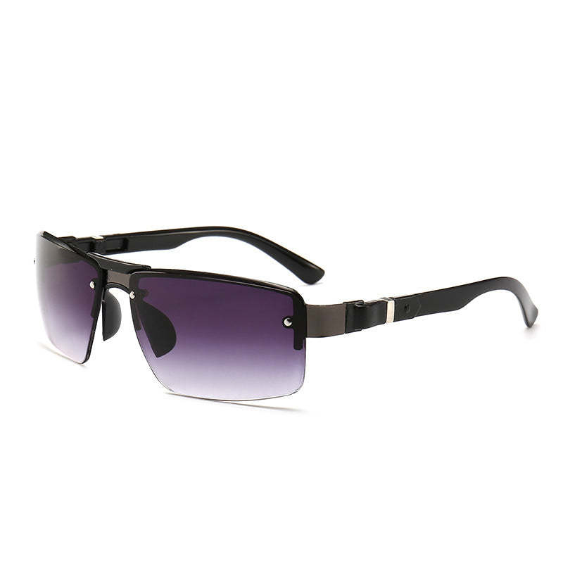 Sleek Half-Rim Sunglasses for Bold Style