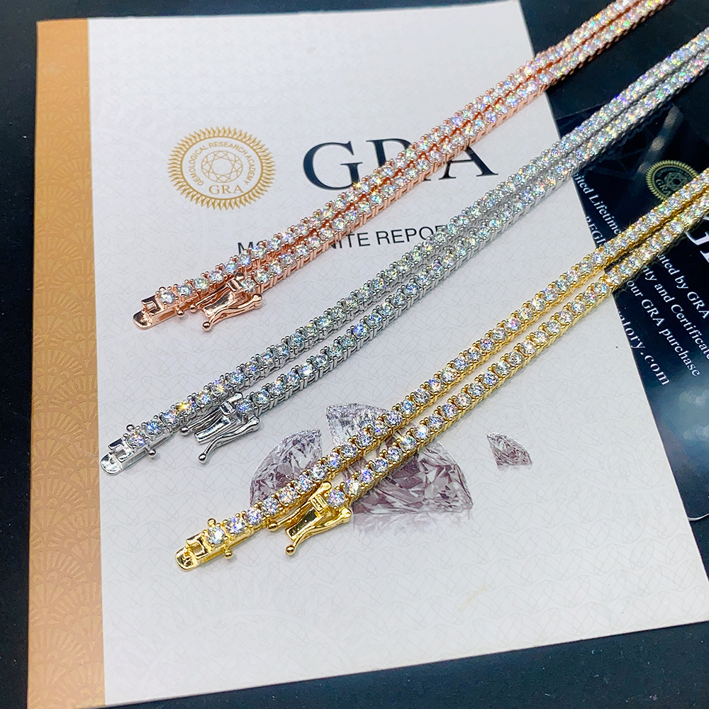 3/5mm S925 Sterling Silver VVS1 D Moissanite Tennis Chain