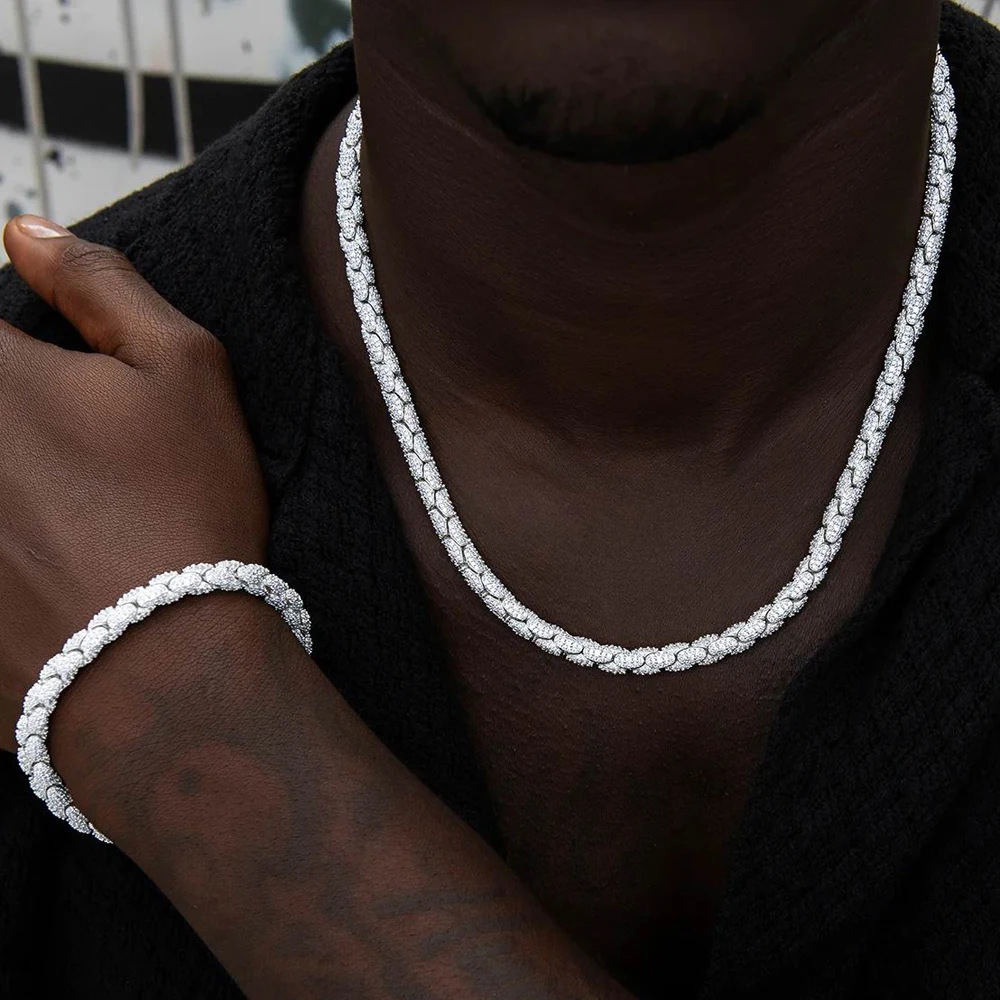 9mm hip-hop punk moissanite Cuban chain