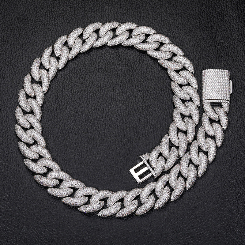 20mm Moissanite Pave 5-row Diamond Cuban Chain