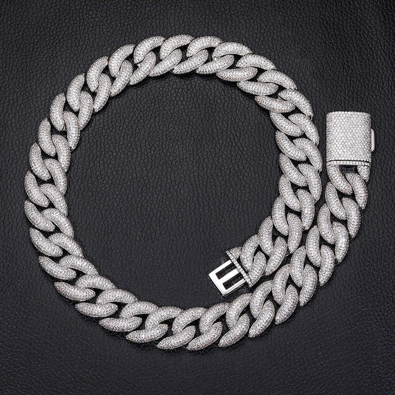 20mm Moissanite Pave 5-row Diamond Cuban Chain