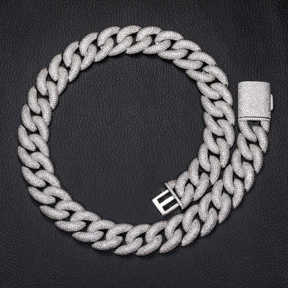20mm Moissanite Pave 5-row Diamond Cuban Chain