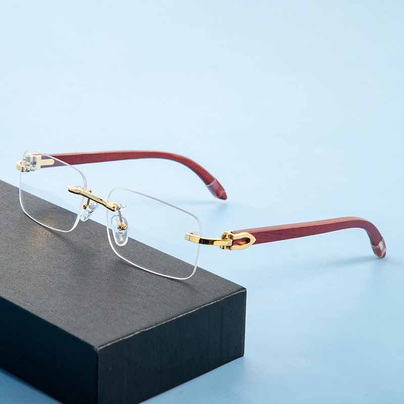 Fashion Frameless Wooden Temple Sunglasses