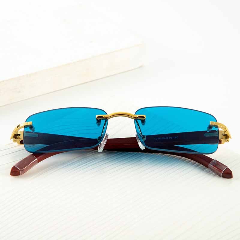 Fashion Frameless Wooden Temple Sunglasses