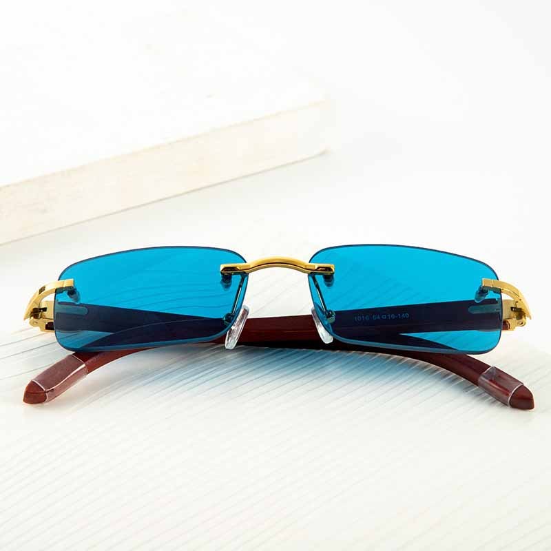 Fashion Frameless Wooden Temple Sunglasses