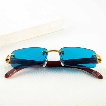 Fashion Frameless Wooden Temple Sunglasses