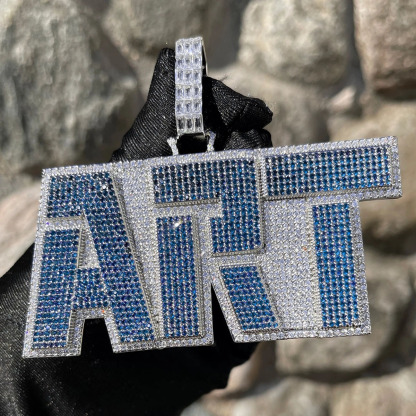 Moissanite Hip Hop Color Font DIY Customizable Letter Pendant