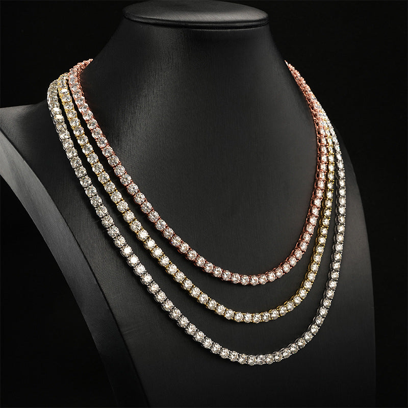 Custom Ice Out Jesus Cross Pendant and 5mm Tennis Chain Set