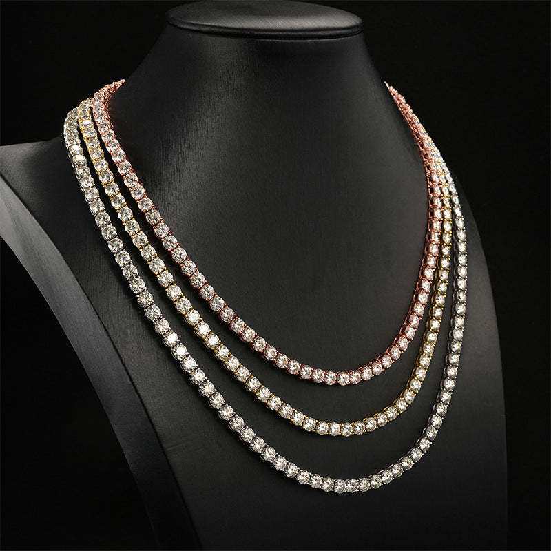 Custom Ice Out Jesus Cross Pendant and 5mm Tennis Chain Set