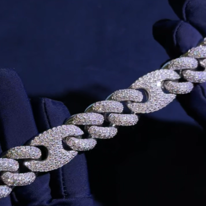 18mm Iced G-Link Moissanite Cuban Bracelet