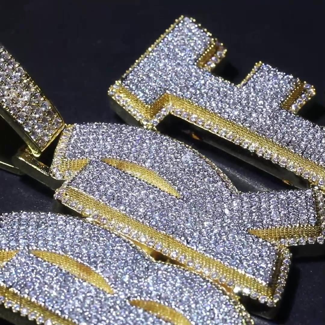 DIY Stitching Two-color Letter Moissanite Custom Pendant