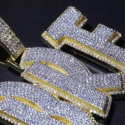 DIY Stitching Two-color Letter Moissanite Custom Pendant