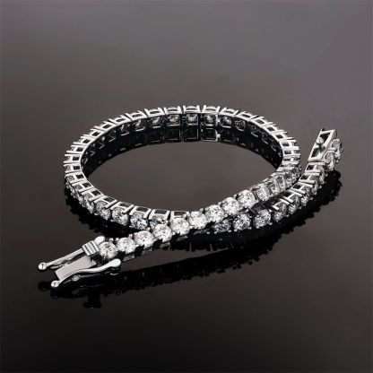 5 Carats 3mm VVS1 Moissanite White Gold Tennis Bracelet