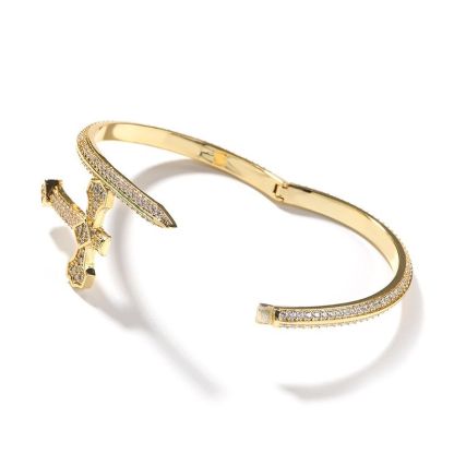 Iced Sword Bangle Moissanite Bracelet