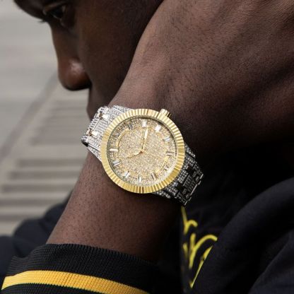 43mm Two-tone Iced Baguette Cut Men's Watch