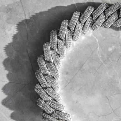 20mm Ice Out Miami Moissanite Diamond Chain In White Gold