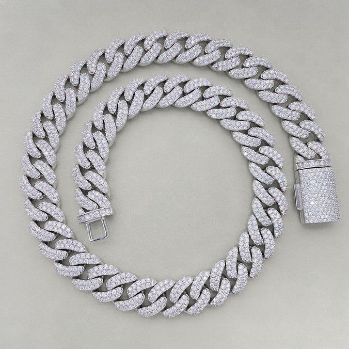 12mm Moissanite Bubble Micro inlay Cuban Chain