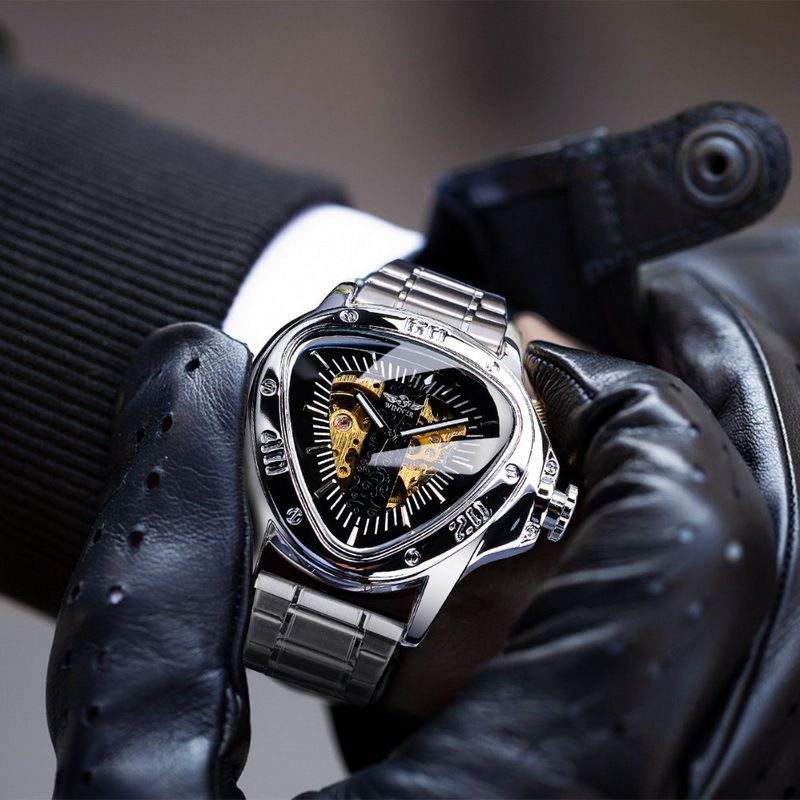 Triangle Skeleton Mechanical Automatic Sport Watch