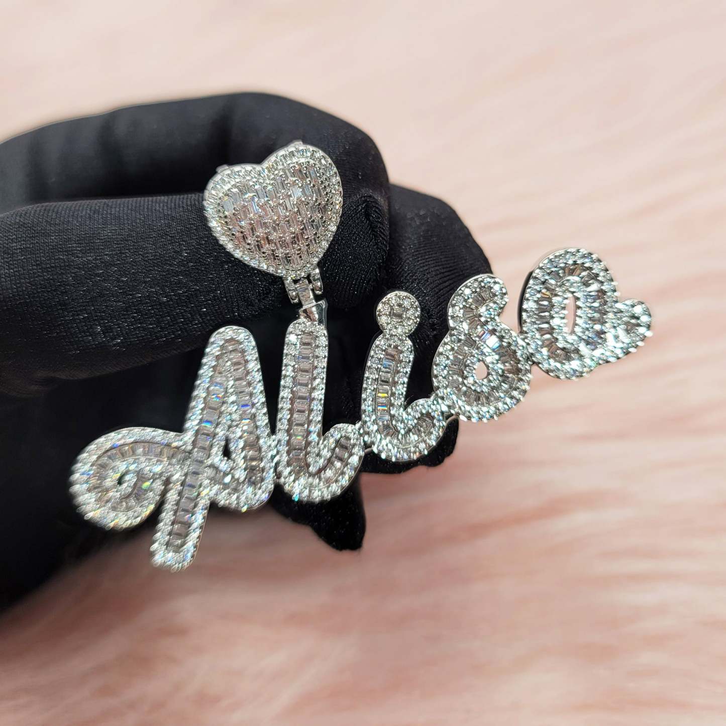 Moissanite Alphabet Custom Stitching Combination Pendant