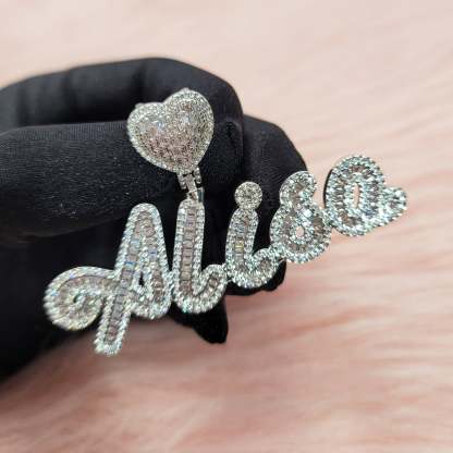 Moissanite Alphabet Custom Stitching Combination Pendant