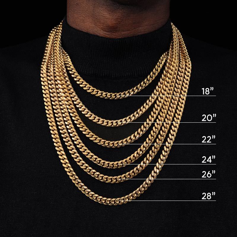 18mm Stainless Steel Miami Cuban Chain in Gold
