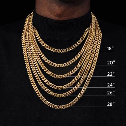 18mm Stainless Steel Miami Cuban Chain in Gold