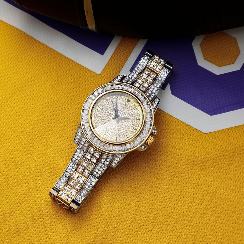 18K Gold Two Tone Iced Watch