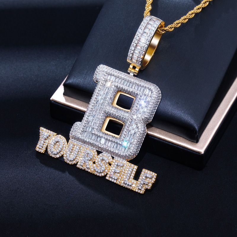 Iced Baguette Cut B YOURSELF Moissanite Pendant
