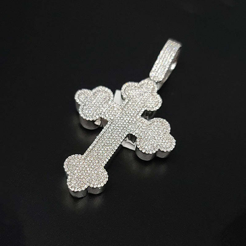 S925 Moissanite Plum Cross Tennis Chain Set