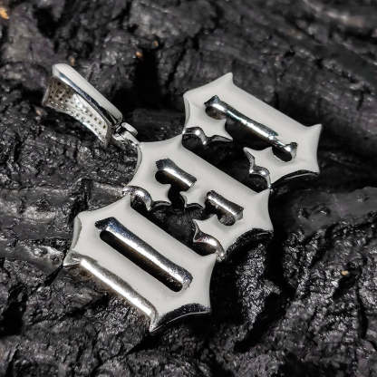 Ice Out Glitch Letters Custom Moissanite Pendant