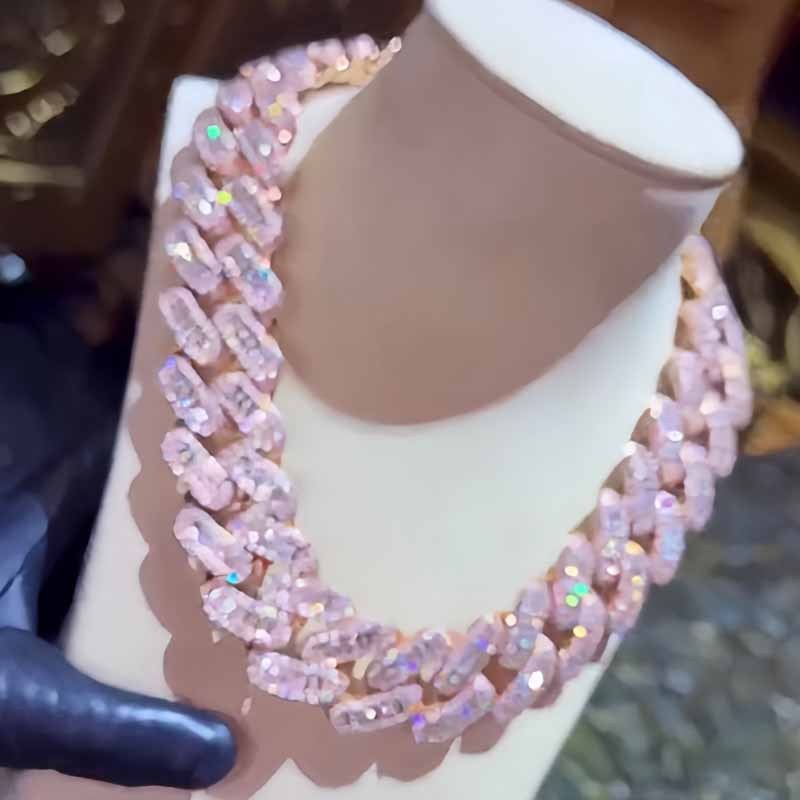 29mm Moissanite Hip Hop Square Diamond Cuban Chain