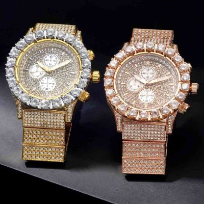 Iced Round Cut White Dial Luminous Men's Watch