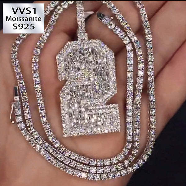 S925 Moissanite Custom Number 2 Set（customizable）