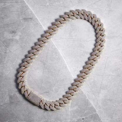 20mm Ice Out Miami Moissanite Diamond Chain In Gold