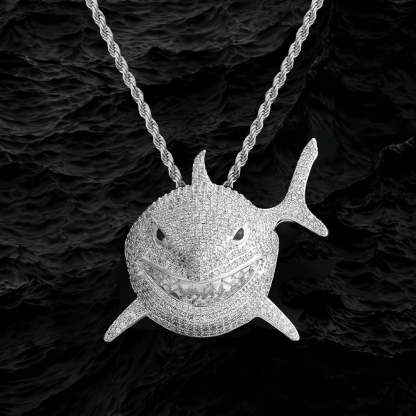 Iced Baby Shark Pendant-KRKC&CO