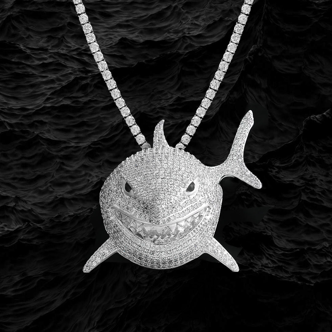 Iced Baby Shark Pendant-KRKC&CO