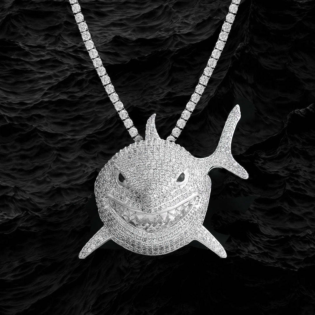 Iced Baby Shark Pendant-KRKC&CO