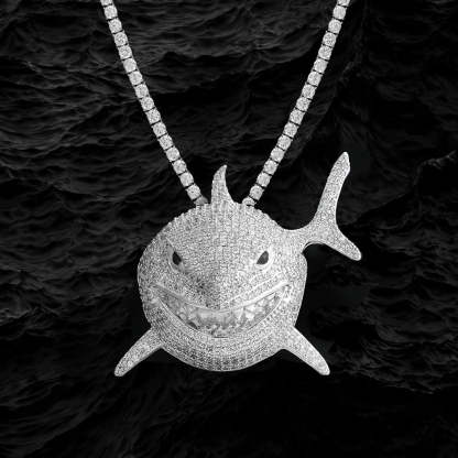 Iced Baby Shark Pendant-KRKC&CO