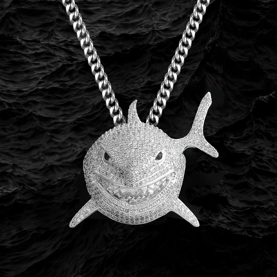 Iced Baby Shark Pendant-KRKC&CO