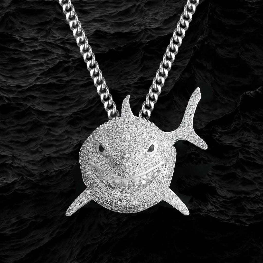 Iced Baby Shark Pendant-KRKC&CO