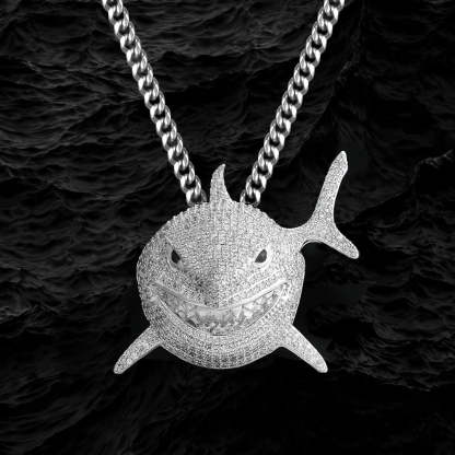 Iced Baby Shark Pendant-KRKC&CO