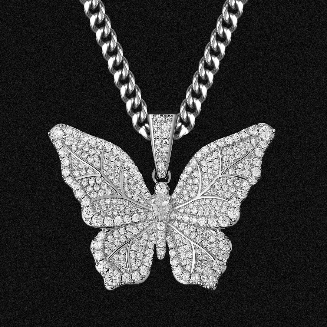 Men's Iced Butterfly Pendant - KRKC&CO
