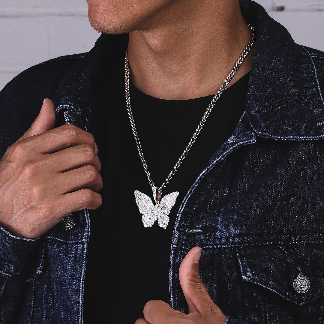 Iced Butterfly Pendant for men