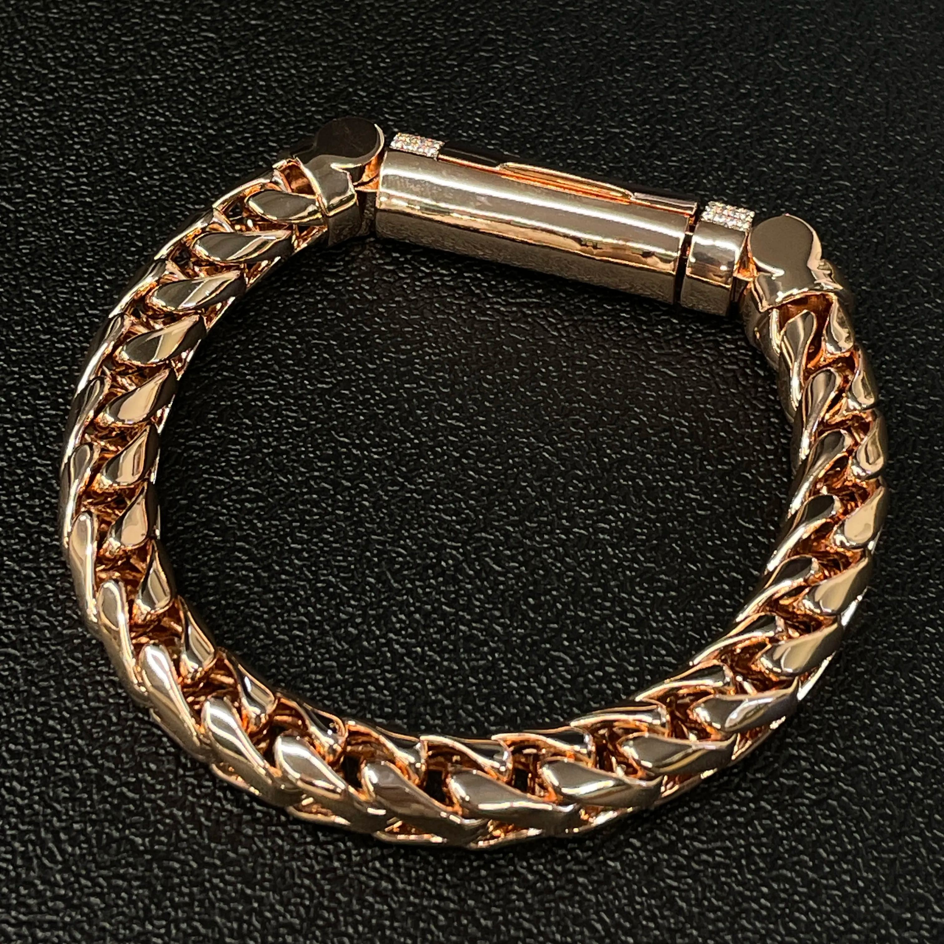 10mm Franco Custom Lock Moissanite Bracelet