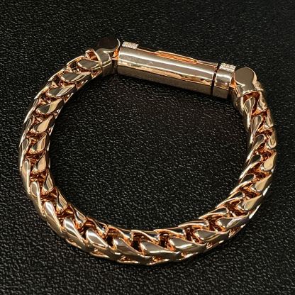 10mm Franco Custom Lock Moissanite Bracelet